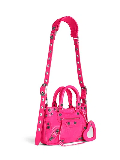 Balenciaga Fuchsia Neo Cagole Small Satchel Bag In Pink