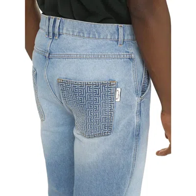 Balmain Cropped Straight Jeans In Blue