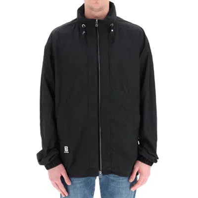 Balmain Nylon Logo Jacket Men In Black