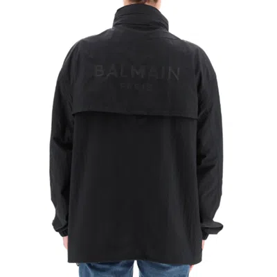 Balmain Nylon Logo Jacket Men In Black