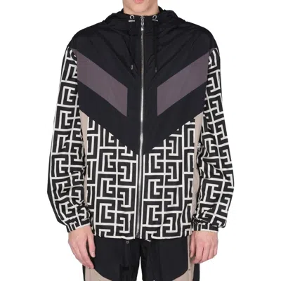 Balmain Jacket With Maxi Monogram Logo Print