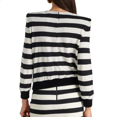 Balmain Striped Jersey Top In White