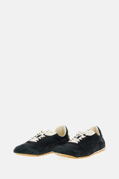 Bottega Veneta Black Suede And Nylon Orbit Flash Sneakers In Blue