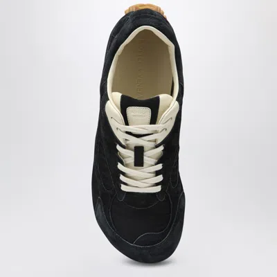 Bottega Veneta Black Suede And Nylon Orbit Flash Sneakers In Blue