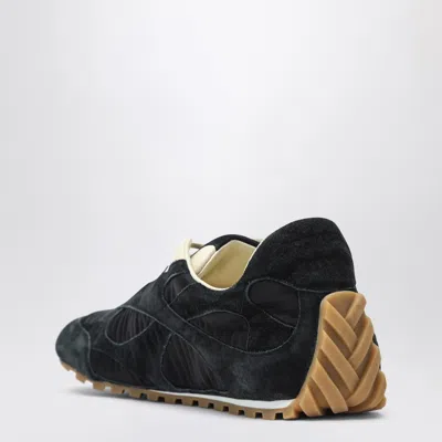 Bottega Veneta Black Suede And Nylon Orbit Flash Sneakers In Blue