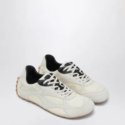 Bottega Veneta Sea Salt Suede And Nylon Orbit Flash Sneakers In Multi