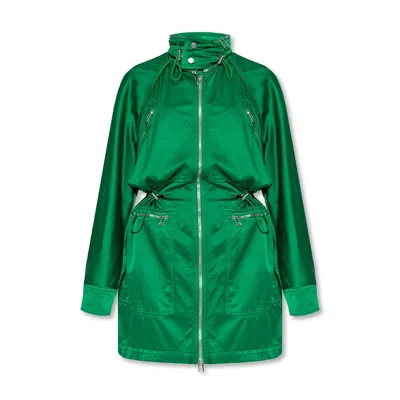 Bottega Veneta Satin Parka Women In Green
