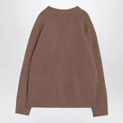Bottega Veneta Women Camel Wool Cardigan In Brown