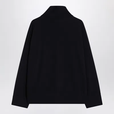 Bottega Veneta Women Dark Blue Turtleneck Wool Sweater In Black