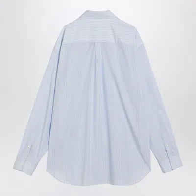 Bottega Veneta Women Striped Cotton Poplin Shirt In Blue