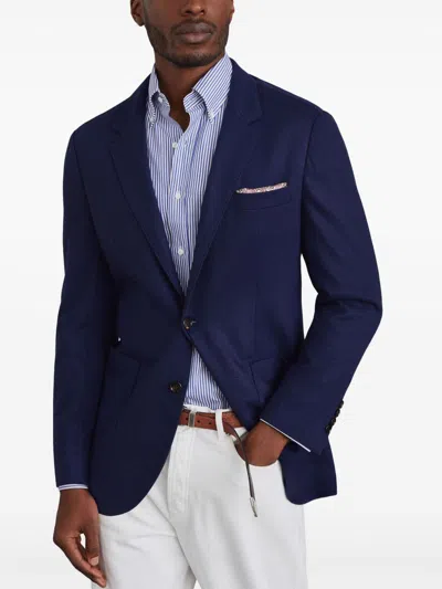 Brunello Cucinelli Single-breasted Cashmere Blazer In Blue