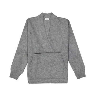 Brunello Cucinelli Mohair Wool Pullover Women In Gray