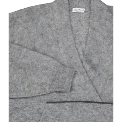 Brunello Cucinelli Mohair Wool Pullover Women In Gray