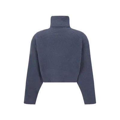 Brunello Cucinelli Turtleneck Sweater Women In Blue