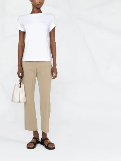 Brunello Cucinelli Stretch Cotton Jersey T-shirt With Precious Faux-layering In White
