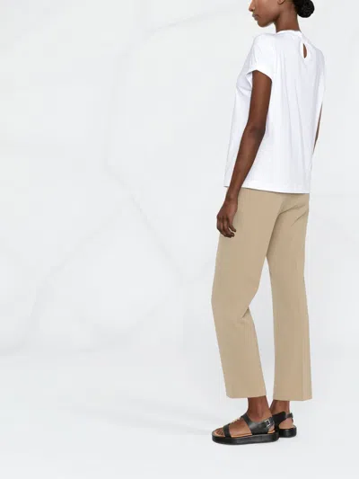 Brunello Cucinelli Stretch Cotton Jersey T-shirt With Precious Faux-layering In White