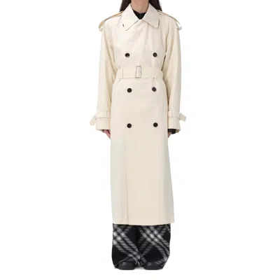 Burberry Double-breasted Trench Coat In White