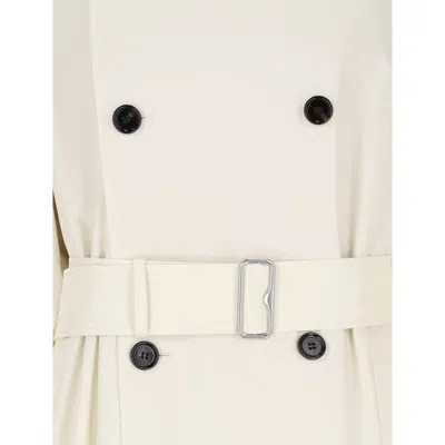 Burberry Double-breasted Trench Coat In White