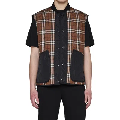 Burberry Vintage Check-print Panel Vest In Brown