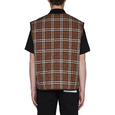 Burberry Vintage Check-print Panel Vest In Brown