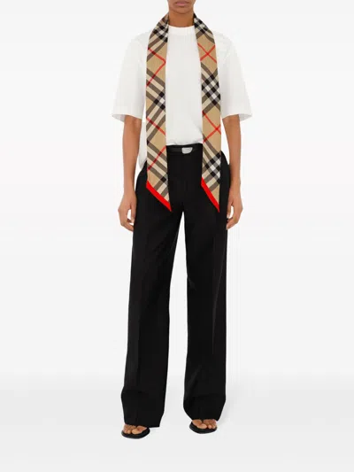 Burberry Thin Silk Check Scarf Accessories