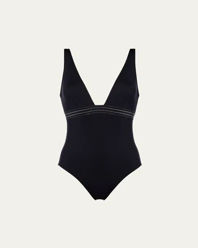 Eres Women Black Stretch Nylon Sillage Swimsuit In Black