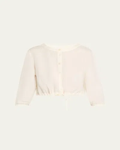 Emporio Sirenuse New Jinny Linen Crop Blouse