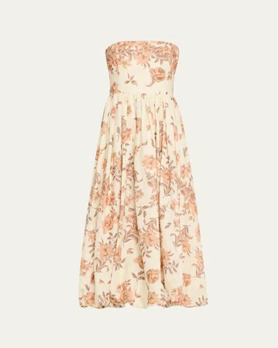 Cara Cara Anisha Strapless Linen Bubble Dress In Neutral