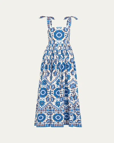Cara Cara Tula Pleated Printed Cotton-poplin Maxi Dress