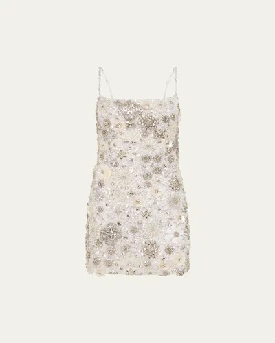 Rachel Gilbert Francesca Floral Embroidered Tulle Mini Dress In White
