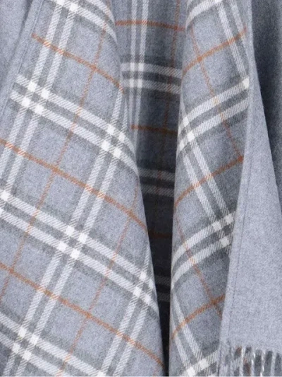 Burberry Reversible Merino Wool Cape In Gray