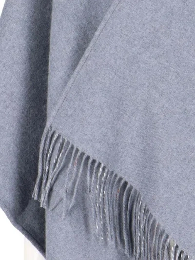 Burberry Reversible Merino Wool Cape In Gray