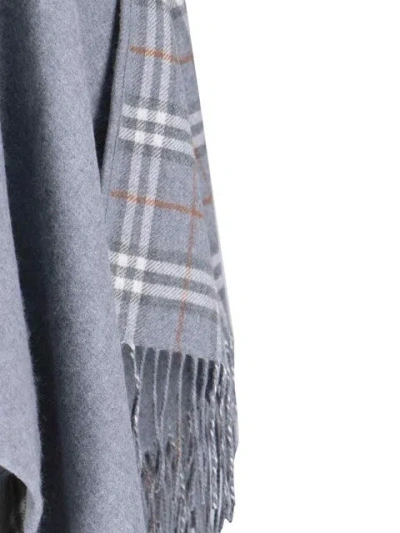 Burberry Reversible Merino Wool Cape In Gray