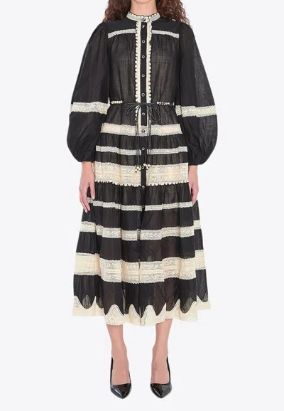 Zimmermann Rhiannon Billow Maxi Dress In Black