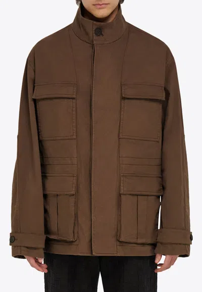 Ferragamo High Neck Concealed Fastened Jacket