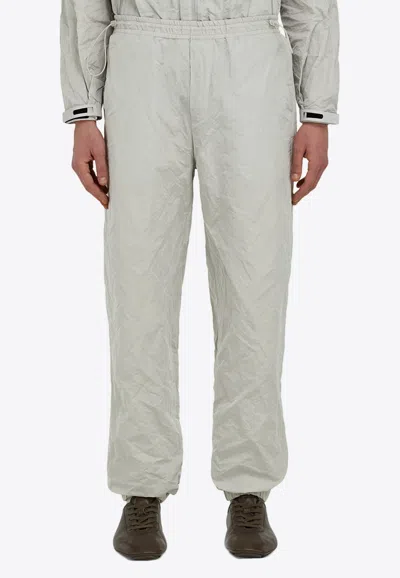 Ferragamo Logo Patch Drawstring Track Pants In Gray