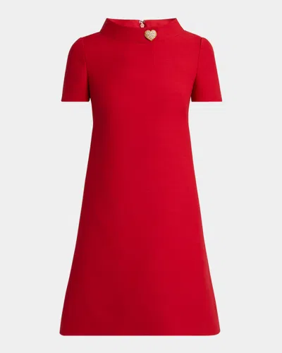 Valentino Crepe Couture Minidress - Women's - Wool/silk In Red