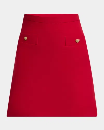 Valentino Heart Button Crepe Couture Mini Skirt