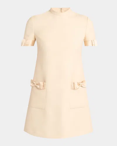 Valentino Beige Wool And Silk Short Dress