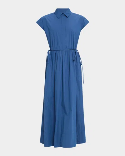 Lafayette 148 Drawstring Gathered Midi Shirtdress