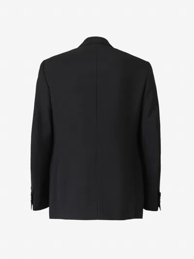 Isaia Wool Single-breasted Suit In Black