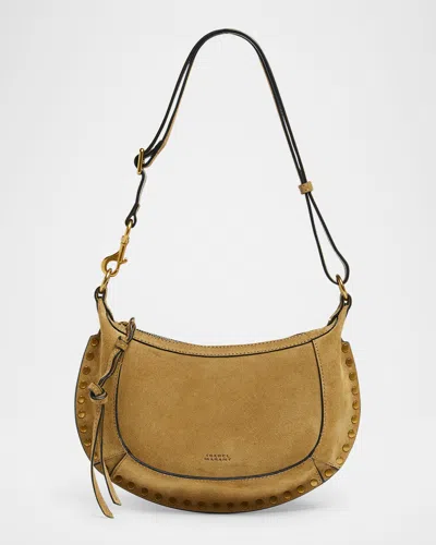 Isabel Marant Oskan Moon Studded Suede Shoulder Bag