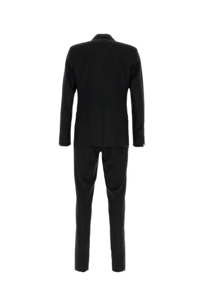Prada Completo In Misto Lana Nera  Uomo In Black