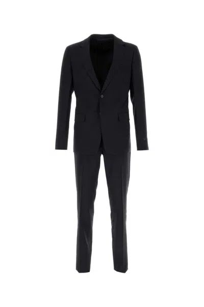 Prada Completo In Misto Lana Nera  Uomo In Black