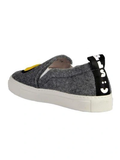Shop Joshua Sanders Smiley Slip-on Sneakers In Grey
