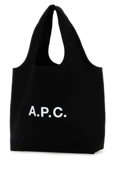 Apc A.p.c. Black Canvas Ninon Shopping Bag