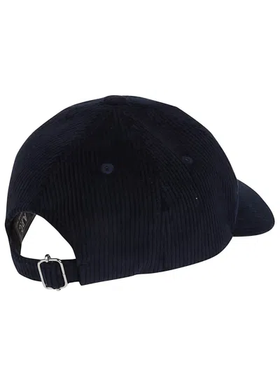 Apc Charlie Rue Madame Logo-print Cotton-corduroy Baseball Cap In Blue