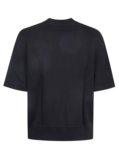Diesel S-cooling Biologic Cotton Sweatshirt With Metal Oval-d Logo In Black