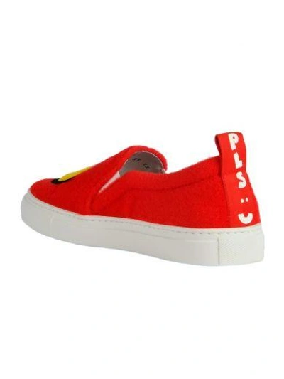 Shop Joshua Sanders Smiley Slip-on Sneakers In Red
