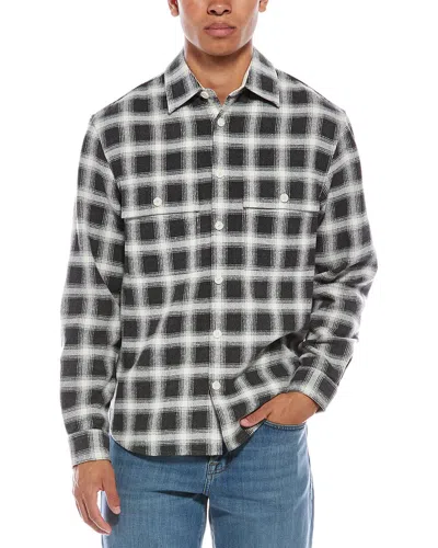 Hugo Boss Boss Owen Shadow Check Button-up Overshirt In Gray